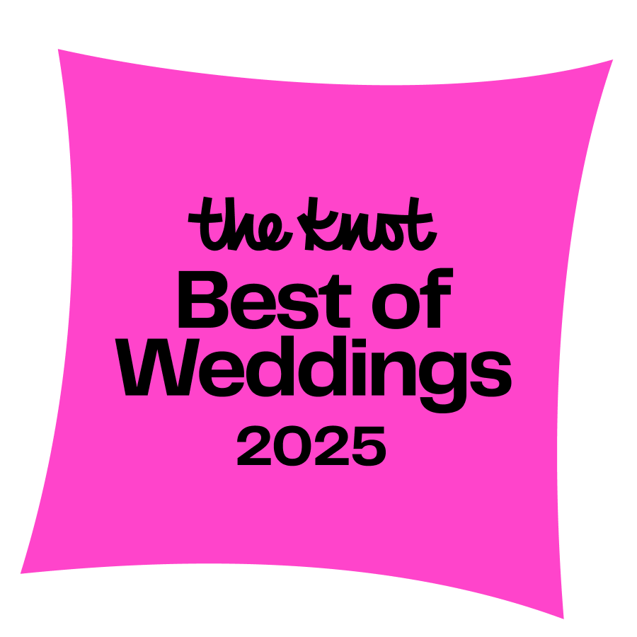 Pink “Best of Weddings 2025” badge. Pink "Best of Weddings 2025" badge.