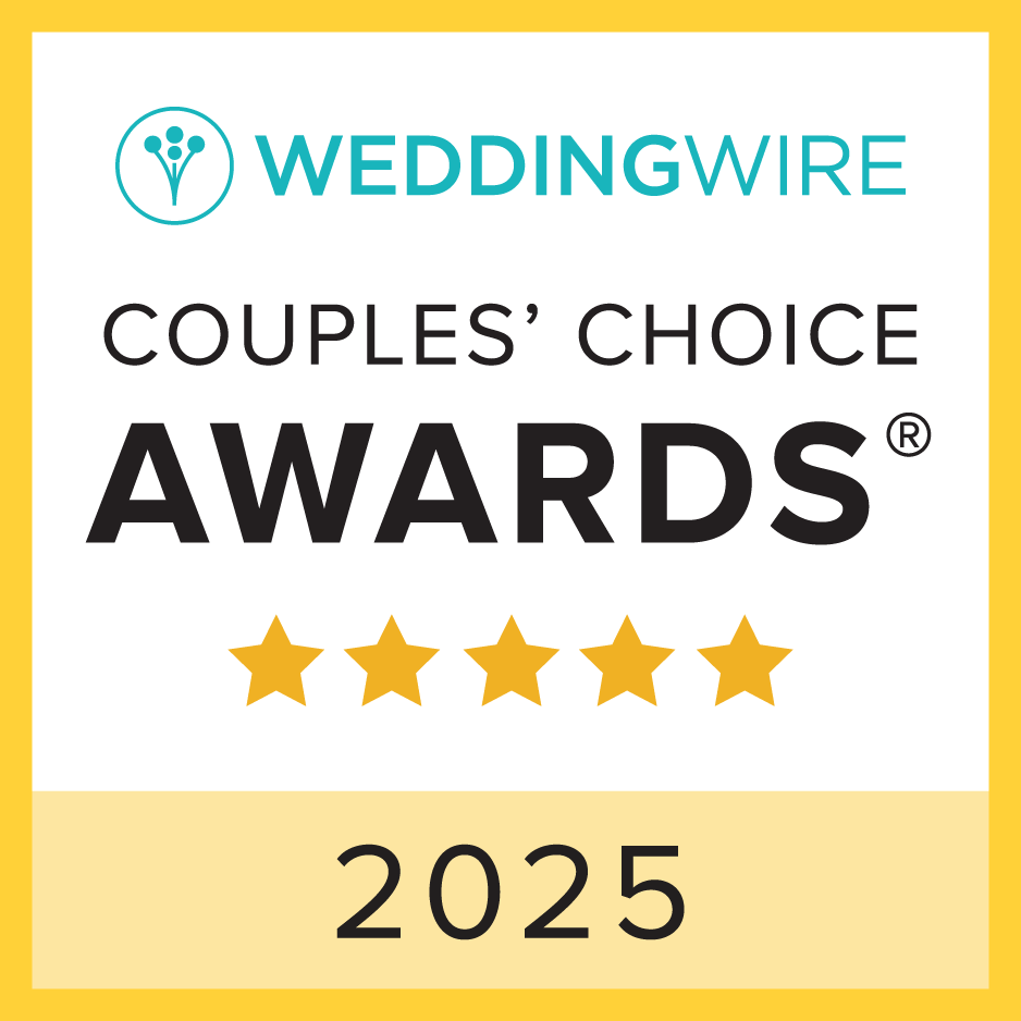 WeddingWire Couples’ Choice Awards 2025 badge. WeddingWire Couples' Choice Awards 2025 badge.